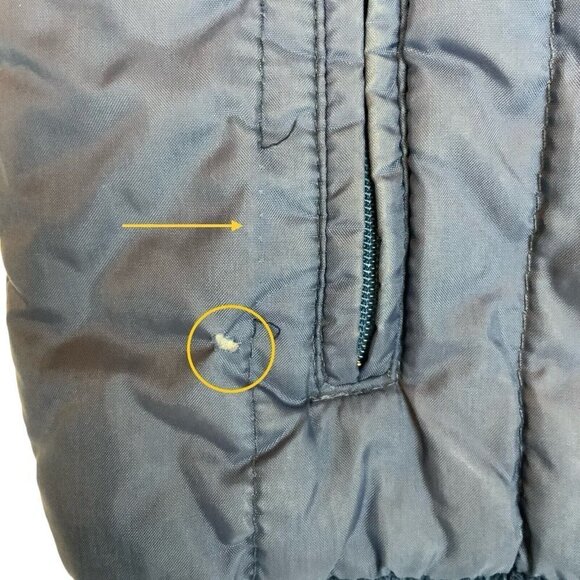 Montgomery Ward Ski Vest Mens Large Navy Blue Cream Corduroy Layer Vtg 70s - Picture 7 of 7